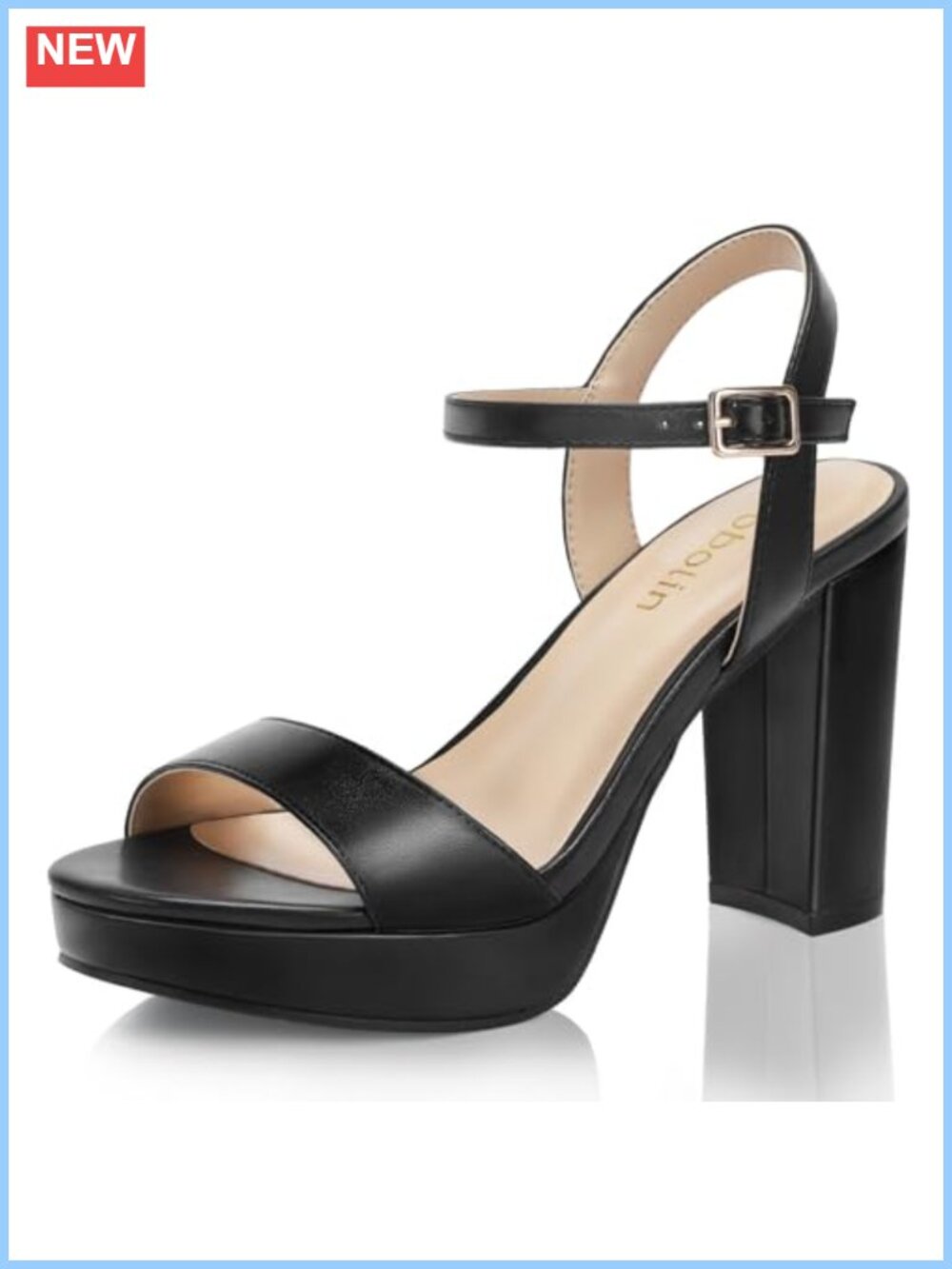 Wide Width Block Chunky Platform High Heels Sandals Open Toe Ankle Strap